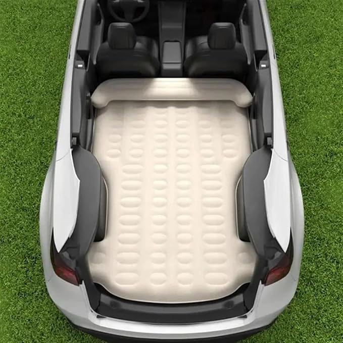 Car Inflatable Mattress SUV Inflatable Mattress Automatic Inflatable Camping Bed Portable Travel Bed Thick Flocked PVC Mattress (Pig)