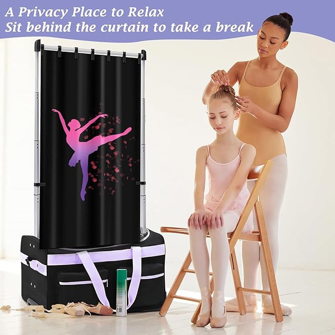 Privacy Curtain for Dance Bag 59x31.5 Inch Privacy Screen Portable Dance Changing Room Curtains for Garment Bag Dancer Accessories (Without Rack and Bag)