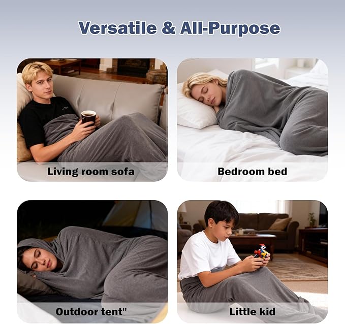 Sleep Pod for Deeper Sleep - Weighted &amp Cozy Wearable Blanket Hoodie Home Camping Sleeping Bag Anxiety Relief Portable for Travel &amp Home Lounging