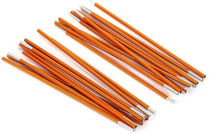 Aluminum Alloy Tent Poles Replacement 2pcs Lightweight Aluminum Tent Pole for Camping Hiking Durable Collapsible Tent Poles 142 inch/pc