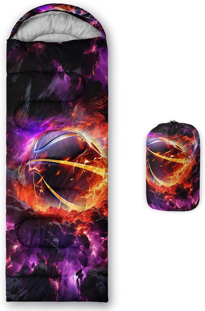 HOSIMA Dear Hunting Pattern Cold Weather Sleeping Bags for Kids AdultsBlack Light Weight Waterproof Sleeping Bags for Outdoors Hiking.