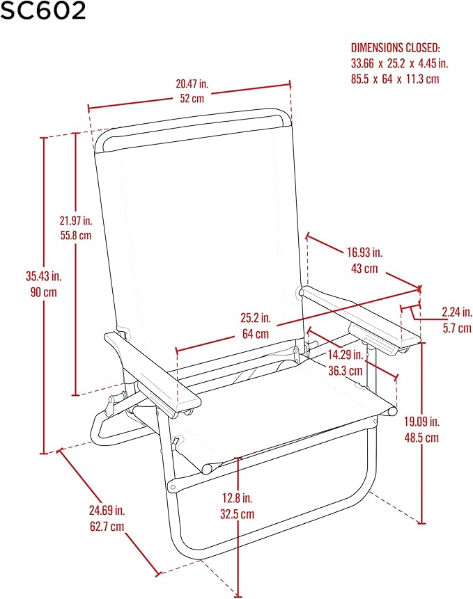 Tommy Bahama 4-Position Easy in-Easy Out Folding Beach Chair