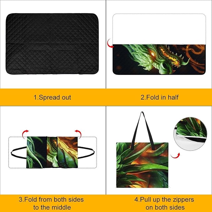 Zipper Chinese Dragon Style Picnic Mat Suitable for Travel Camping Park Or Home Use
