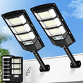 Solar Lights Outdoor Waterproof 2 Pack 6500k Solar Flood Light Dusk to Dawn Solar Street Lights with Motion Sensor &amp Remote Control LED Solar Parking Lot Lights for Yard Ground Garden