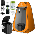 Portable Toilet Kit Camping Toilet with Pop-Up Privacy Tent and Poo Gel Toilet Bags Washable Portable Outdoor Showers Changing Rooms