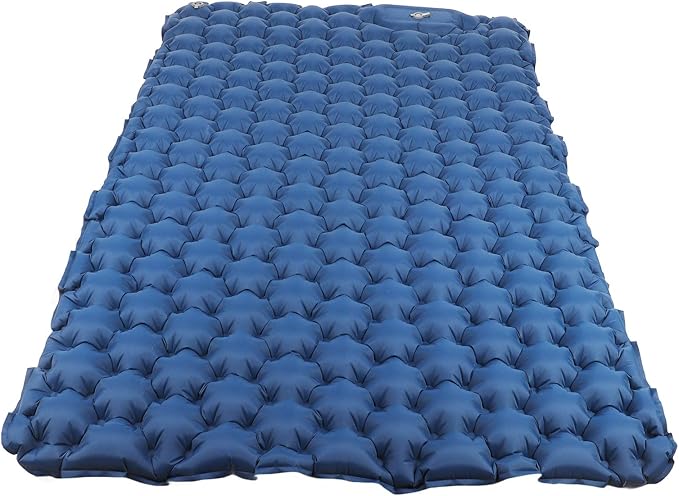 Camping Air MattressOutdoor Air Mattress Portable Moistures Proof Double Inflatable Camping Mat210T Fabrics Car Camp Sleeping Pad for Hiking Backpacking Car Travel (Navy Blue)