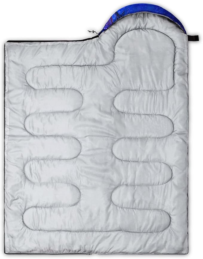Galaxy Wolf Camping Sleeping Bags Warm &amp Cool Weather Waterproof Backpacking Blue Purple Starry Sky Sleeping Bag All Seasons Camping for Adult Kids Boy Girls Camping Gear Equipment Traveling