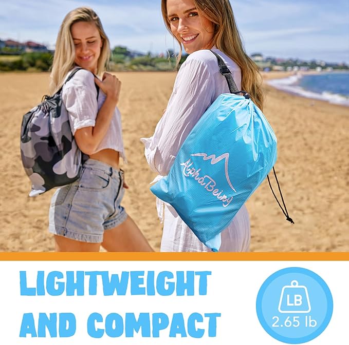 AlphaBeing Inflatable Lounger Beach Chair Accessories Air Sofa Hammock Inflatable Couch for Camping Backyard Lakeside with Compression Sacks Ideal Outdoor Gifts for Adults
