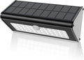 SECUROAD 1100 Lumens Solar Motion Sensor Lights Outdoor IP65 Waterproof 4500mAh Battery Black Aluminum Metal Security Flood Wall Lights 1 Pack Daylight