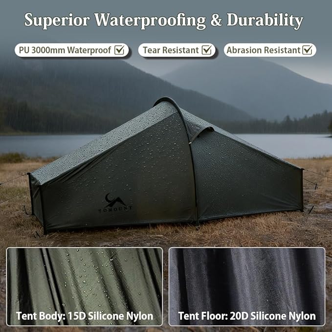 Ultralight 15D Nylon Tent Lightweight Backpacking TentWaterproof Windproof Tents for ClimbingCampingHikingTrekking