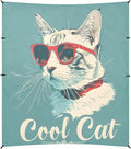 Camping Sun Shelters Cool Cat with Red Frame Glasses Beach Canopy 126 * 110.2in
