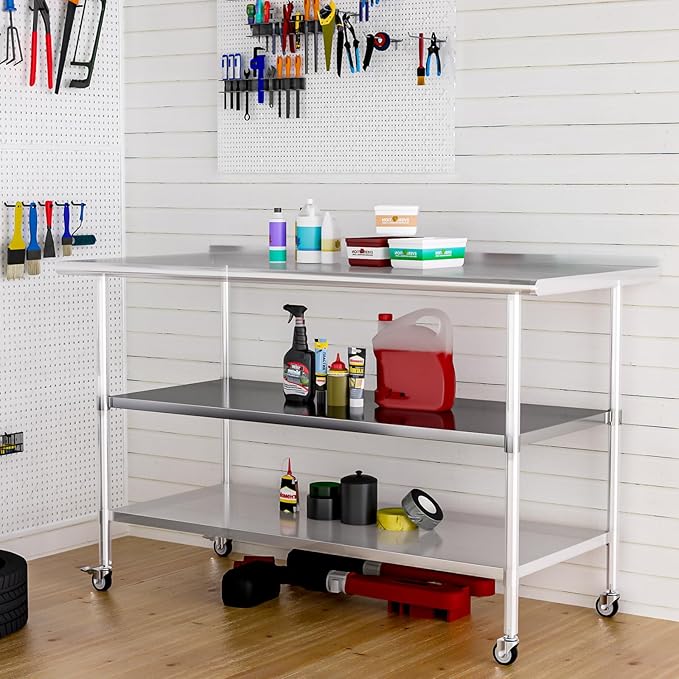Stainless Steel Undershelf 30x60 Inches for Commercial Work Table - Bottom Shelf Add-On Extra Storage for NSF Kitchen Restaurant Café Bakery or Food Prep Stations