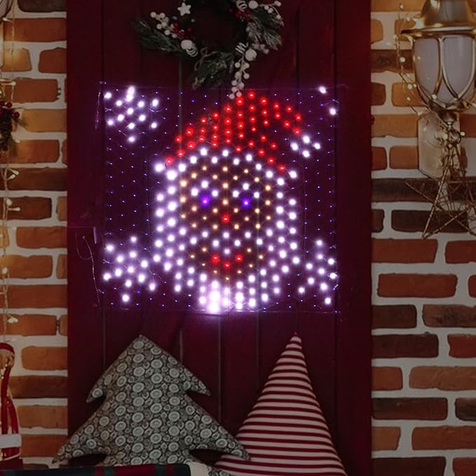 Leisure world LED Santa Window Silhouette LightsUSB Operated LED Net Outdoor Mesh Lights with Timer 8 Modes for Indoor Outdoor Holiday Xmas Party Decor