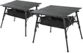 ARROWHEAD OUTDOOR 2-Pack 39 Aluminum Folding Camp Roll Up Table w/Adjustable Height Undertable Mesh Storage Carry Bag
