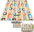 Modern Atomic Stars Retro Colors Stock Illustration Waterproof Outdoor Picnic Blanket Sandproof Beach Mat for Camping Hiking Grass Travelling