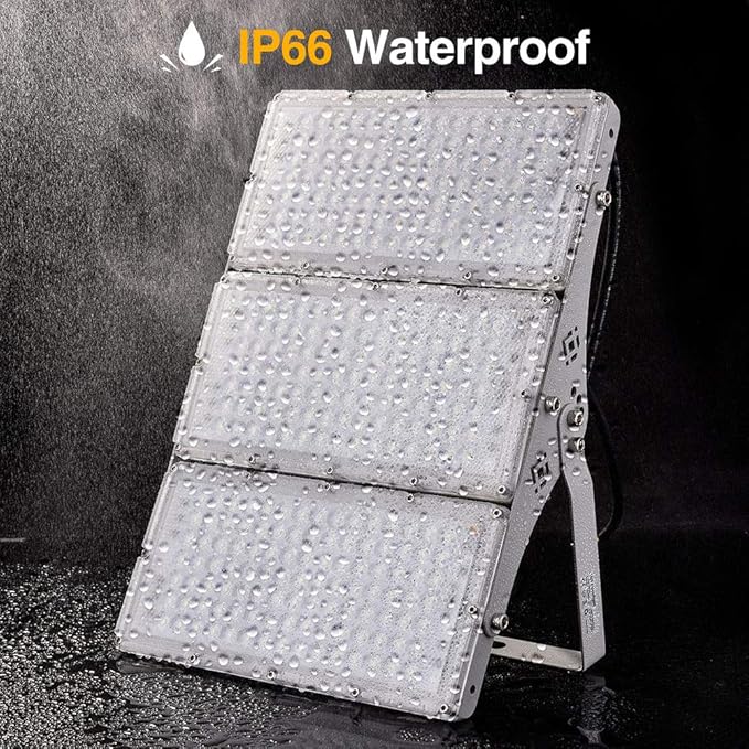 CHARON 300W LED Flood Light 24000LM Super Bright Outdoor Security Lights with Wider Lighting Angle 6000K Daylight White IP66 Waterproof Outdoor Lighting for Garage Garden Lawn Yard Parking Lot