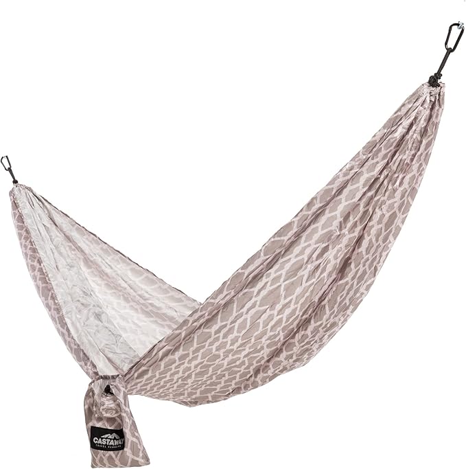 Castaway Travel Hammocks Double Rope Design Camping Hammock with 2 Tree Straps Triple Stitched Durable Nylon Material Compact Design for Backpacking Travel Beach Backyard Patio Hiking