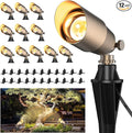 ZONEGRACE Solid Brass Outdoor Uplights &amp Accent Light Fixtures Heavy Duty 12V Low Voltage LED Landscape Lighting Bronze Wired Spotlights for GardenLawnPatio and Yard Without LED Bulb (12 Pack)