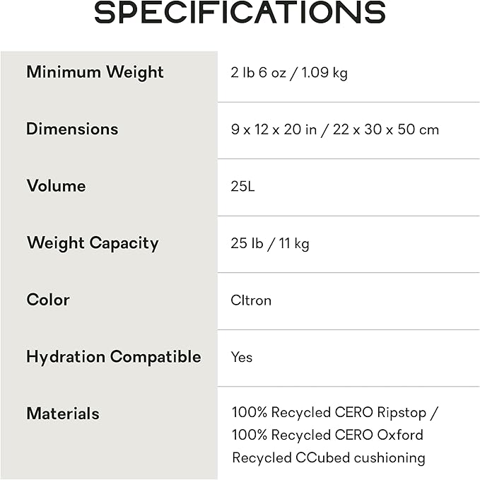 Nemo Equipment Resolve Endless Promise Technical Active Daypack - 25L - Citron