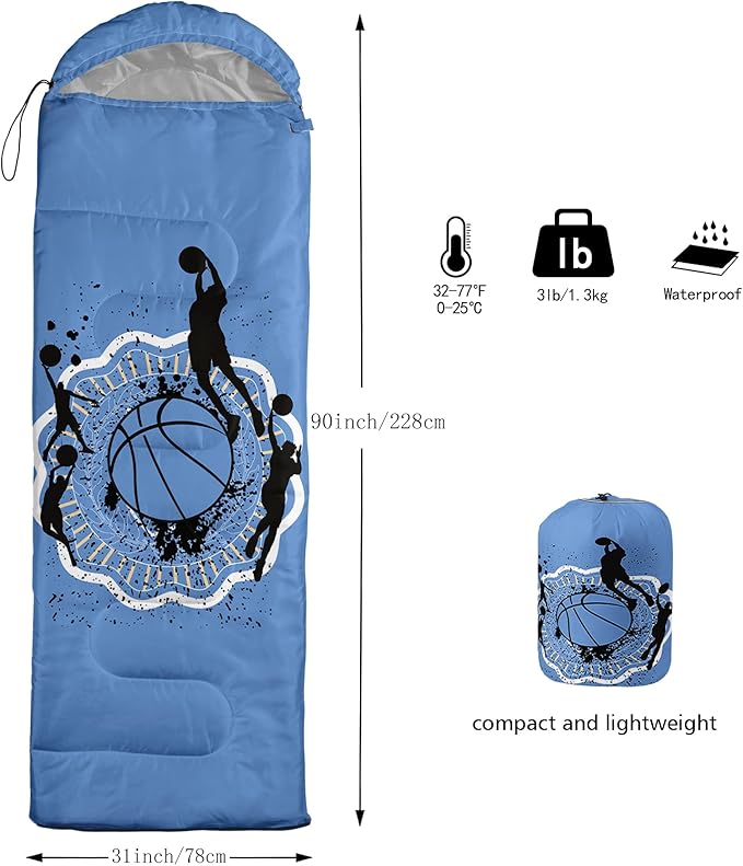 QOOMO Camping Sleeping Bags3 Season Warm &amp Cool WeatherLightweightWaterproof Sleeping Bags for Adults &amp KidsTravelingand OutdoorsCamping Gear Equipment