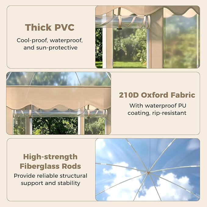 KOTEK Pop Up Bubble Tent 10 x 10 Ft Weather Pod with 2 Roll-Up Doors Carrying Bag 8-10 Person Igloo Tent Dome for Camping Backyard Beach Parks Winter Activities Outdoor Events