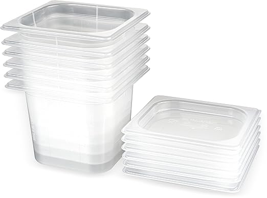San Jamar Modpans 1/6 Food Pan and Lid for Kitchens and Restaurants Plastic 2 Quarts White