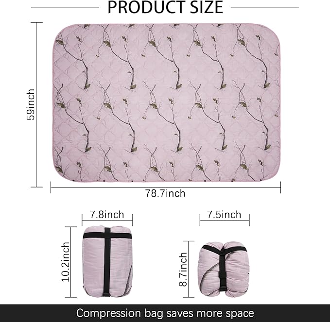 LOOGU Camo Blanket Waterproof Insulation Poncho Liner for Outdoor Camping Hiking Hunting Survival Backpacking Picnicking