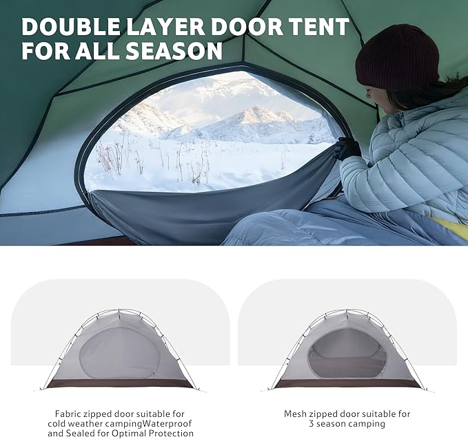 Naturehike 4 Season TentWaterproof 2 Person Backpacking Tent Four Season Tents for Cold Weather Winter Camping