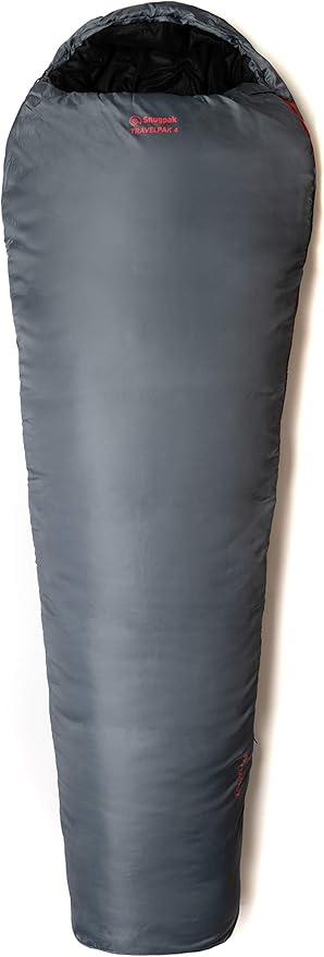 Snugpak Travelpak 4 Sleeping Bag with Mosquito Net 19 Degree Left Hand Zip Pebble Gray