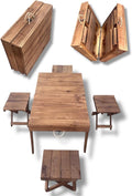 Foldable Suitcase Table with Stools Compact and Portable Design