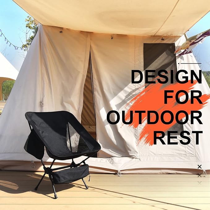 NewDoar 2 Pac Camping Chairs 2 Pack Collapsible Portable Compact Chair with Carrying Bag Lightweight Small Folding Chair for Hiking &amp Beach &amp Fishing Lawn Concert