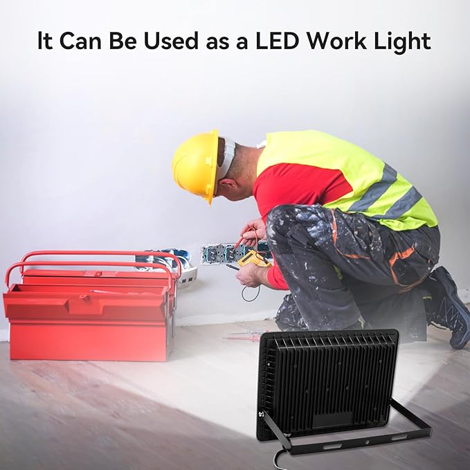 4Pack-250W LED Flood Light Outdoor27500lm LED Work Light with 6FT US PlugIP66 Waterproof Exterior Security Lights6000K Daylight White Outside Floodlights Slim design for Playground Yard Stadium
