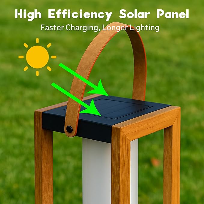 EcoGreen Solar Lantern with Handle for Outdoor Lighting – 7.87x22.83 in Waterproof Solar Light Warm White 8H Auto-On Portable for Patio Yard Pathway Camping &amp Porch (Single Pack)