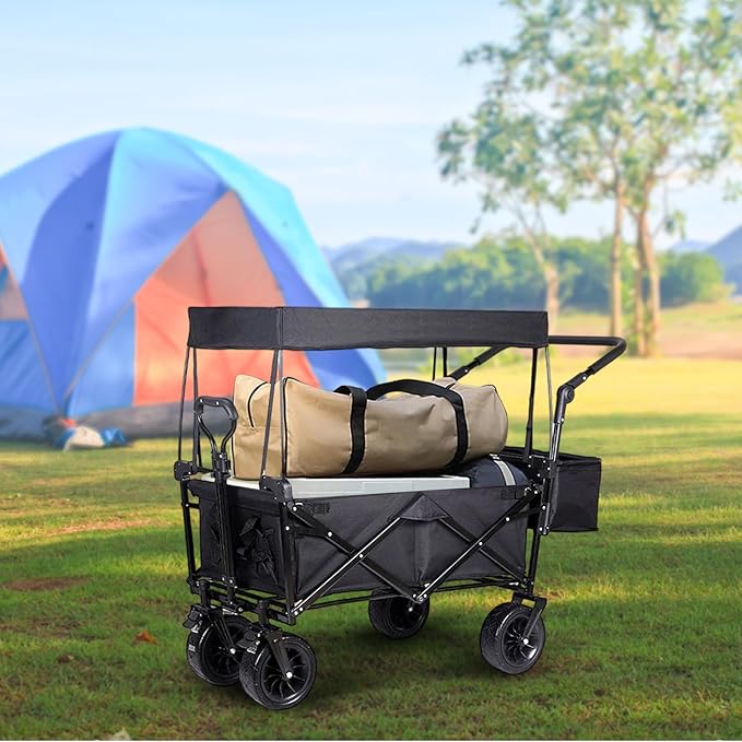 Awning Canopy for Wagon Attachment Removable Awning Canopy for Wagon Cart Sun Shade Cover Protection Outdoor Camping Picnic Fishing Trolley Cart Attachment Outdoor Stroller Accessories