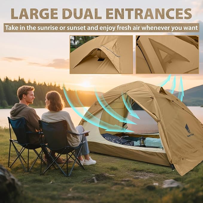 GEERTOP Ultralight 2 Person Backpacking Tent 4 Season Waterproof Camping Tent Double Layer Cold Weather Easy Set Up Tents for Family Camp Hiking Hunting Outdoor Mountaineering Travel