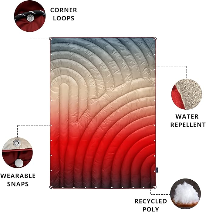 Camping BlanketPuffy Lightweight Outdoor Blanket for Traveling Stadium Hiking Picnics