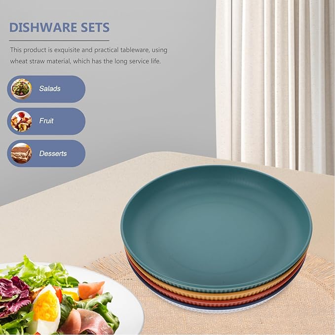 ABOOFAN 1 Set Portable Wheat Straw Tableware Kit Reusable Cutlery for Outdoor Camping Picnics and Home Use and Easy to Clean Kitchen Dishes with Storage Box