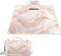 MNSRUU Picnic Blanket Waterproof Foldable Marble Pink Large Outdoor Picnic Beach Camping Blanket Travel Mat Shoulder Strap Tote Rectangle 57x59in