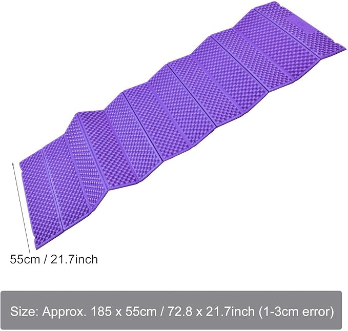 Restokki Foldable Sleeping pad Outdoor Foam Sleeping pad Camping Folding Beach Tent Sleeping Pad Waterproof Camping Mattress Sleeping pad Sleeping mat (Purple)