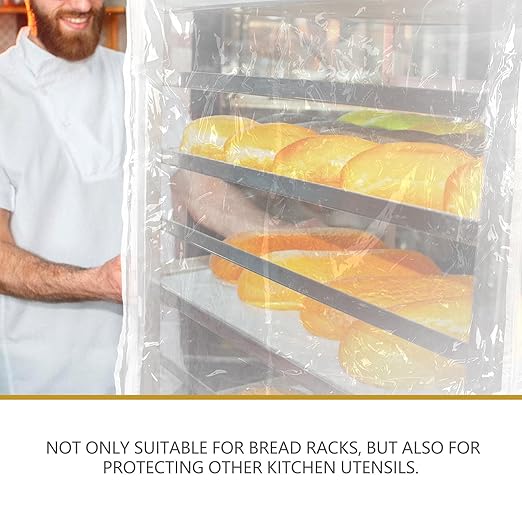 Protective Cover PVC 28X23X33 Inch Anti-Scratch Shield for Bakery Bun Pan Rack Appliance Dustproof Storage Accessory