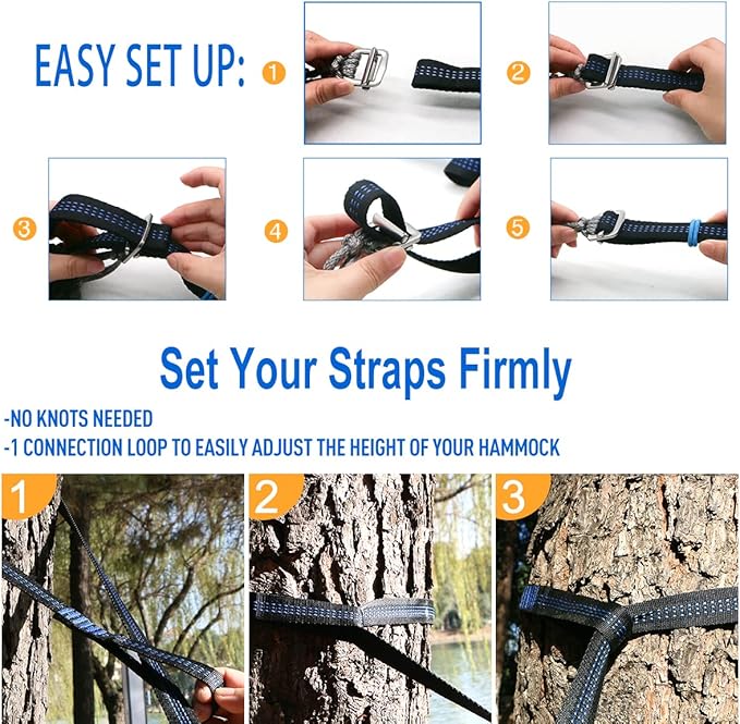 Onewind Premium 12' Camping Double Hammock with Tree Straps and Bug Net for Travel Camping Backpacking and Hiking