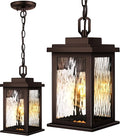 VIANlS Oil Rubbed Bronze Outdoor Pendant Light 1 Pack Outdoor Chandelier for Porch Hanging Outside Lights Lantern with Adjustable Chain Anti-Rust ORB Porch Lights Exterior Ceiling Fixtures