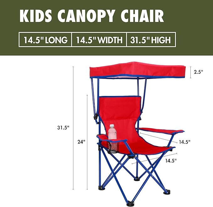 Canopy Chair with Safety Lock (125 lb. Capacity) Red/Blue