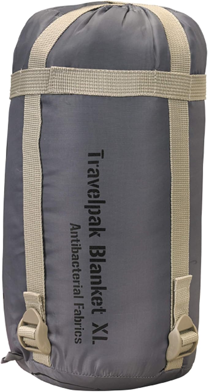 Snugpak Travelpak Blanket with Compression Stuff Sack Lightweight Pebble Grey