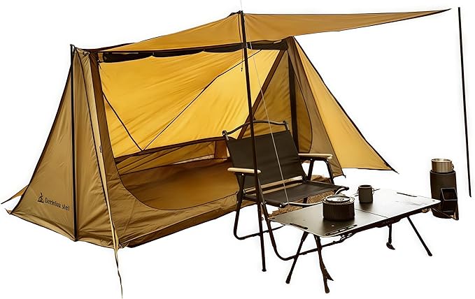 Hot Tent with Stove Jack – 4 Season Waterproof &amp Windproof Shelter for 1–4 People Lightweight for Camping Hiking Hunting &amp Fishing