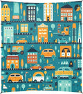 Camping Sun Shelters Cartoon Vehicles and Buildings Beach Canopy 126 * 110.2in