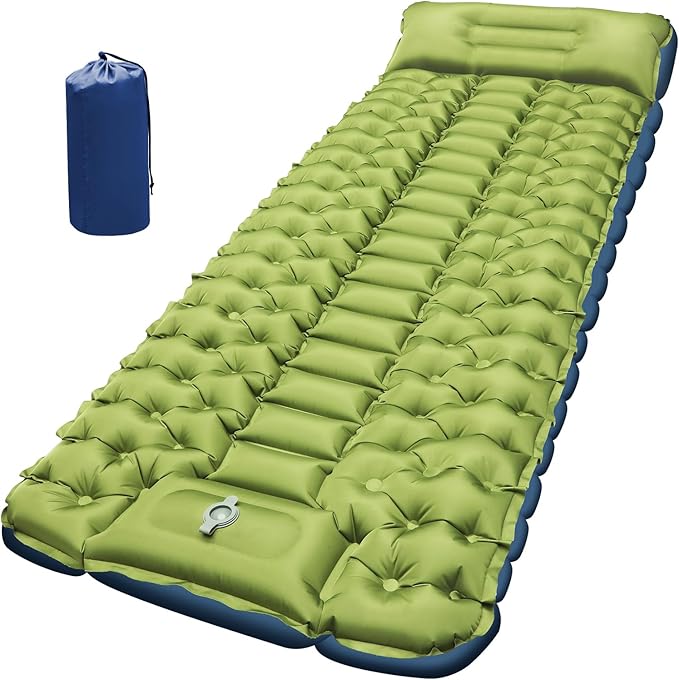 Camping Sleeping Pad Ultralight Camping Mat with Built-in Foot Pump Comfortable Sleeping Mat for Backpacking Car TravelingTentand Hiking