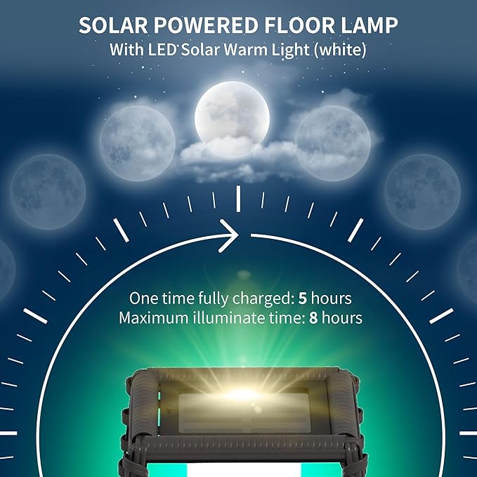 Outsunny Solar Floor Lamp Outdoor Rattan Garden Lantern Pathway Light &amp Decorative Driveway Lighting with Auto On/Off LED Lights for Porch Yard Lawn Courtyard Deck Gray