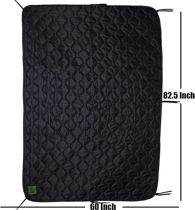 Greencity Tactical Military Woobie Blanket Poncho Liner Camping Thermal Insulated Drawstring Carry Bag Waterproof Outdoor Activities Hiking Traving