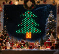 Leisure world LED Christmas Tree Window Silhouette LightsUSB Operated LED Net Outdoor Mesh Lights with Timer 8 Modes for Indoor Outdoor Holiday Xmas Party Decor